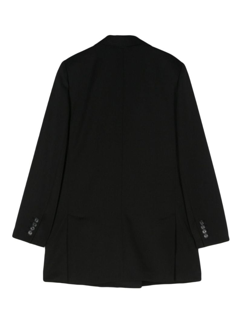 Black Double-breasted Virgin Wool  Blazer