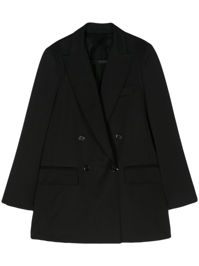 Black Double-breasted Virgin Wool  Blazer