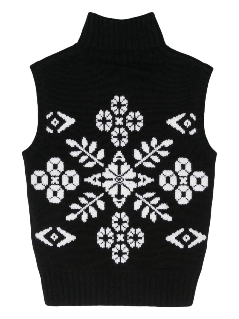 Black Intarsia-knit Vest