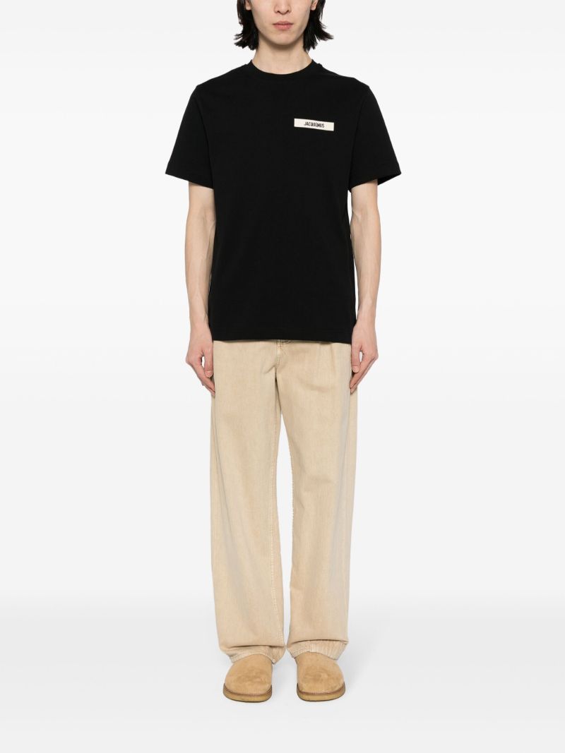 Black Logo-appliquÃ_x0083_Â© Cotton T-shirt