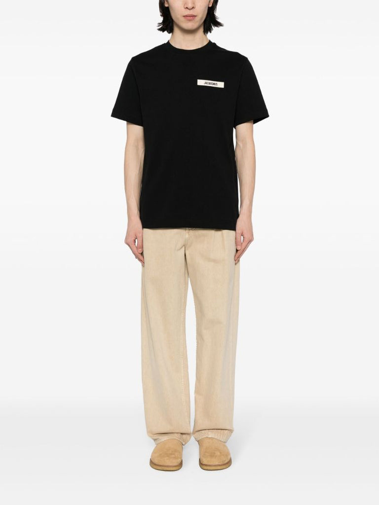 Black Logo-appliquÃ_x0083_Â© Cotton T-shirt