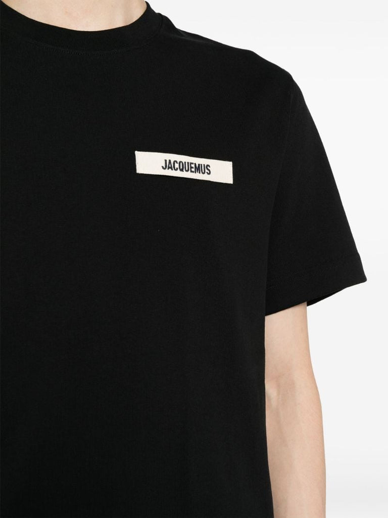Black Logo-appliquÃ_x0083_Â© Cotton T-shirt