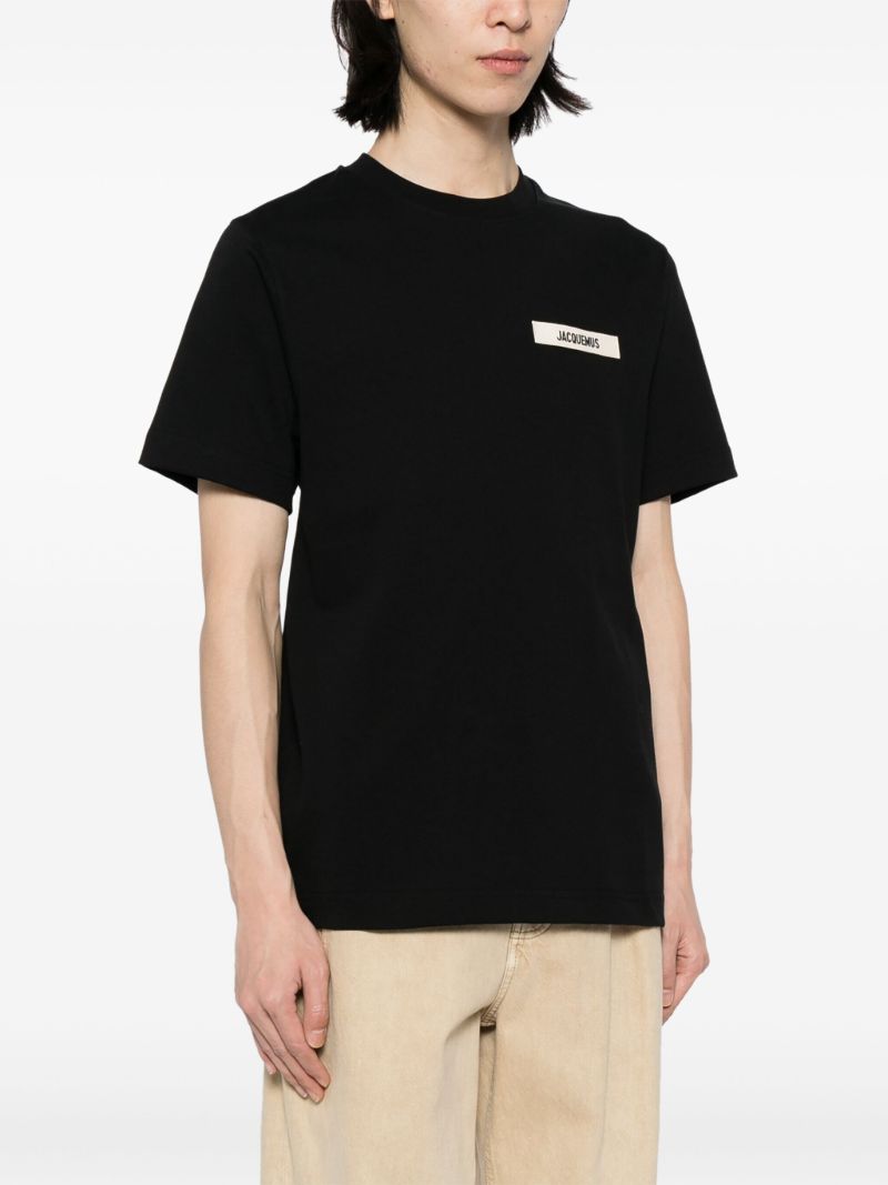 Black Logo-appliquÃ_x0083_Â© Cotton T-shirt