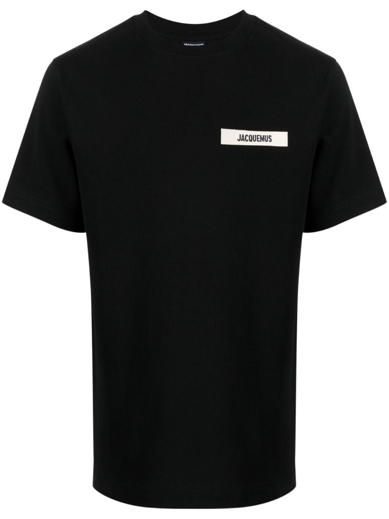 Black Logo-appliquÃ_x0083_Â© Cotton T-shirt