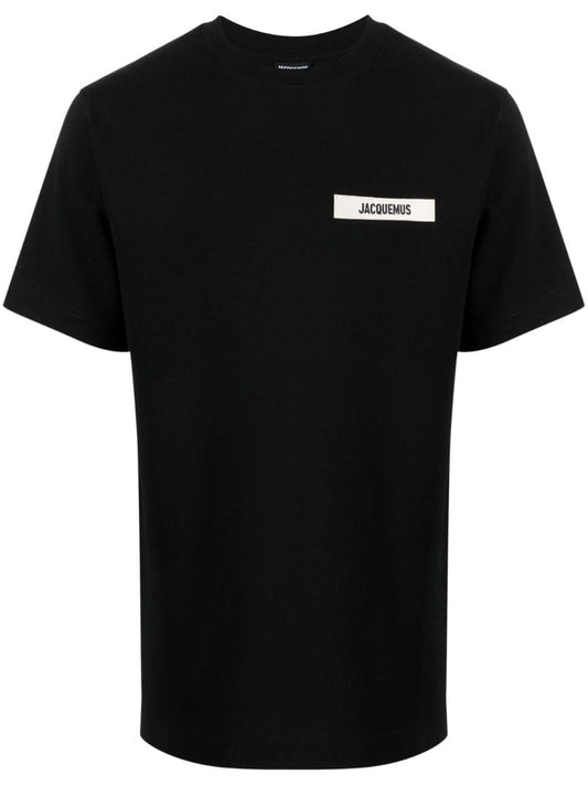 Black Logo-appliquÃ_x0083_Â© Cotton T-shirt