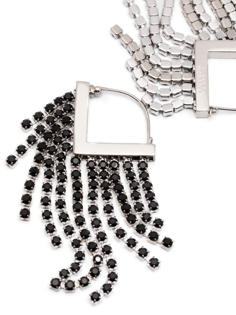 Silver-tone Melting Crystal Drop Earrings