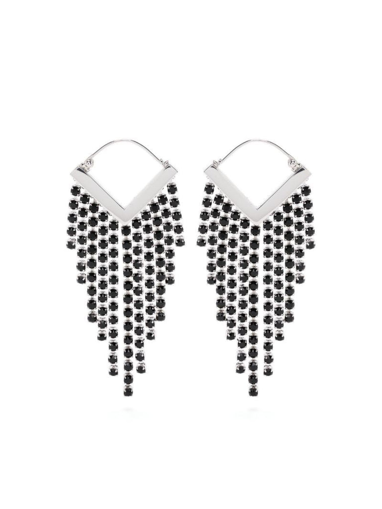Silver-tone Melting Crystal Drop Earrings