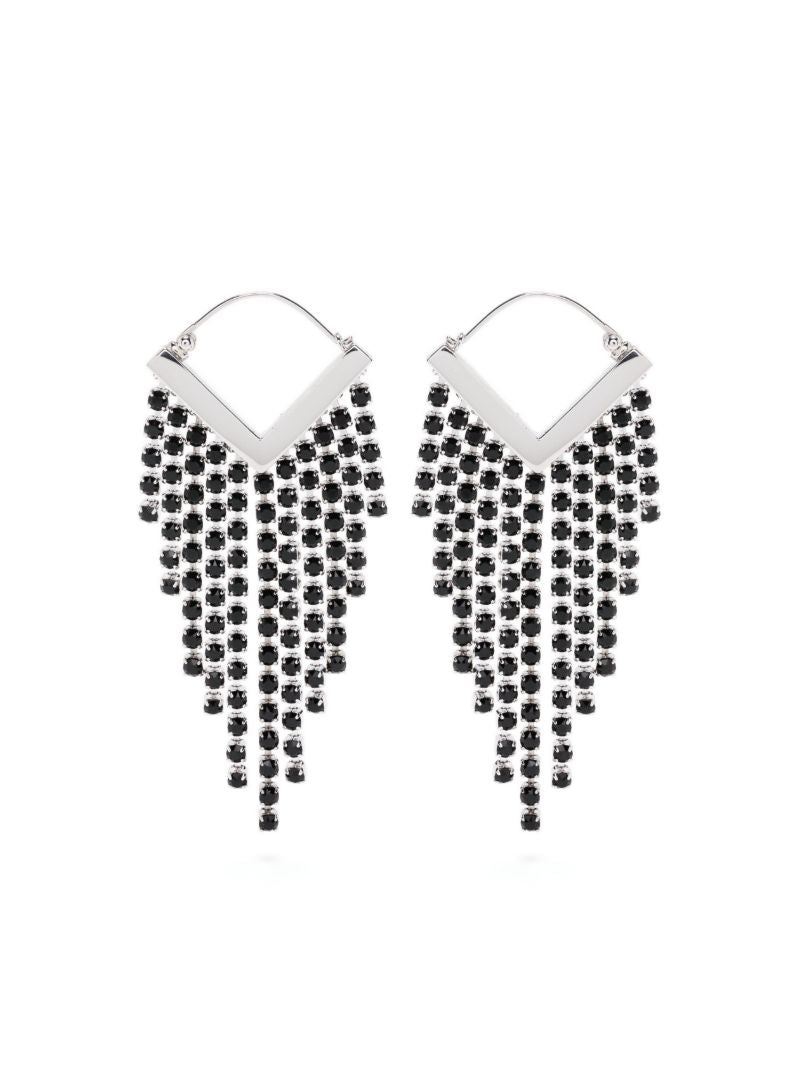 Silver-tone Melting Crystal Drop Earrings