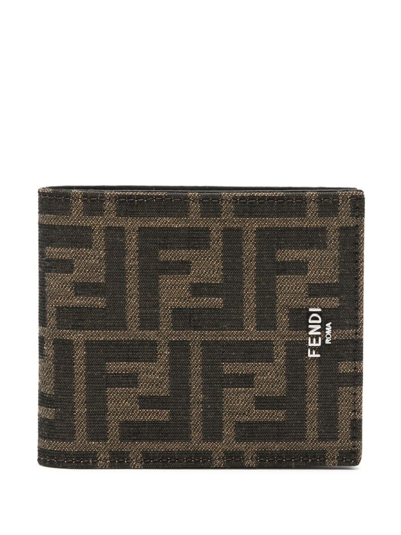 Brown Ff-jacquard Leather Wallet