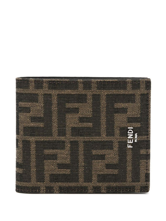 Brown Ff-jacquard Leather Wallet
