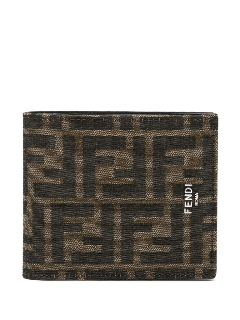 Brown Ff-jacquard Leather Wallet