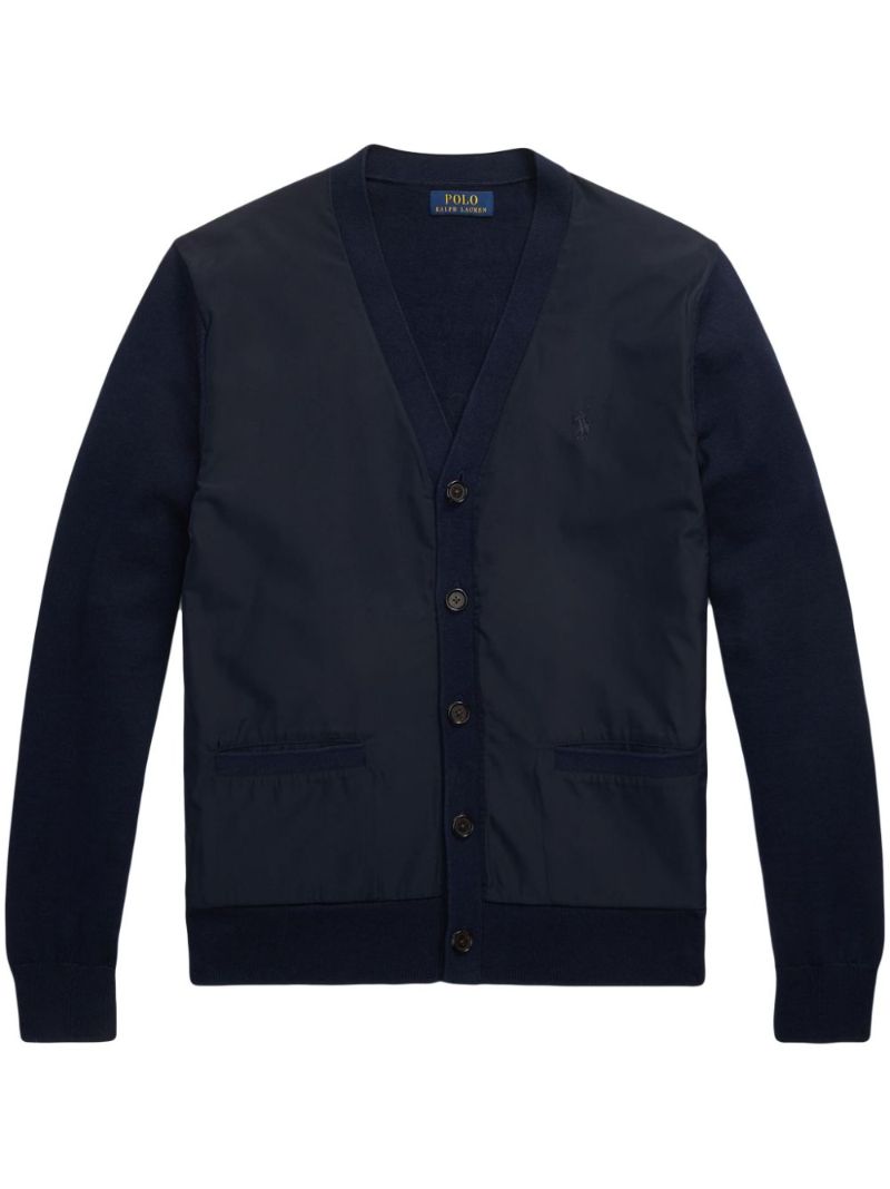 Blue V-neck Cotton Cardigan