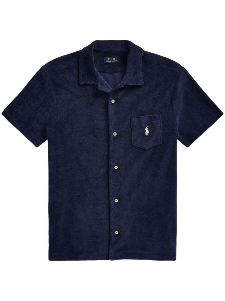 Blue Short-sleeve Cotton Shirt
