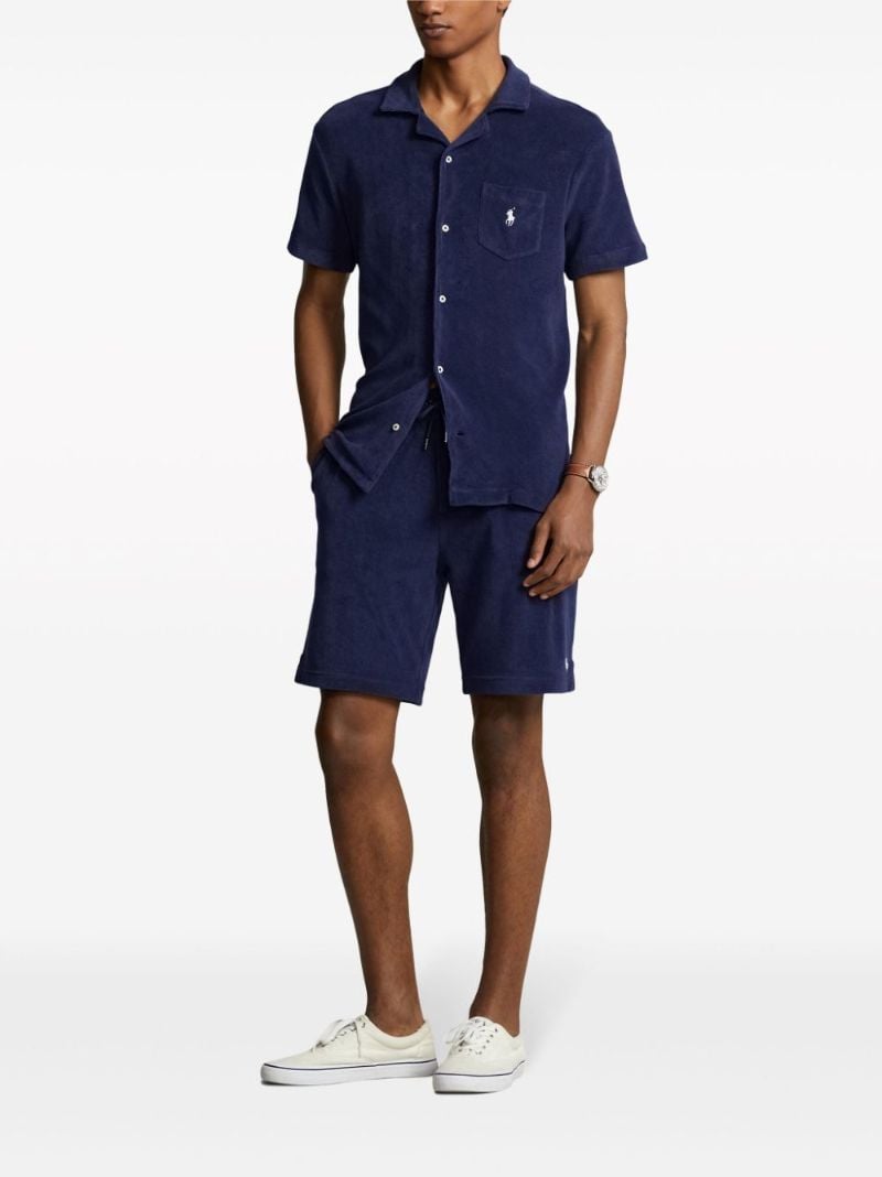 Blue Short-sleeve Cotton Shirt