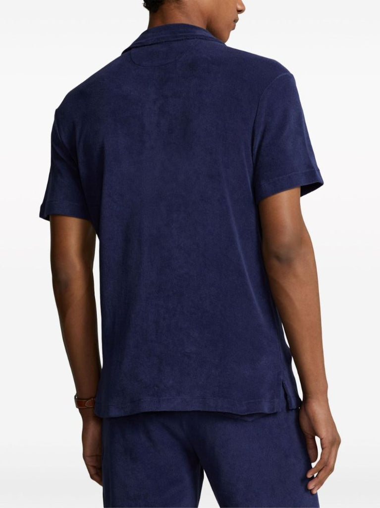 Blue Short-sleeve Cotton Shirt