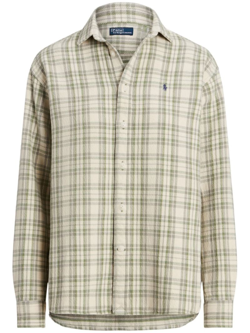 Green Plaid Cotton Shirt