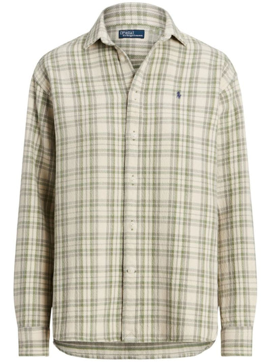 Green Plaid Cotton Shirt