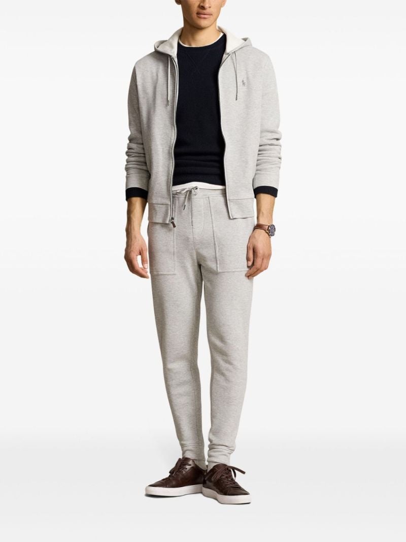 Grey Polo Pony Cotton Zip-up Hoodie