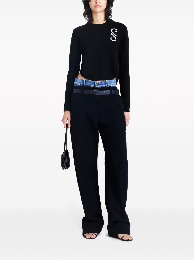Black Stella Monogram Cashmere Sweater