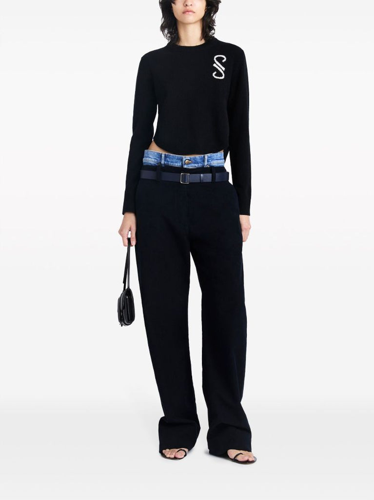 Black Stella Monogram Cashmere Sweater