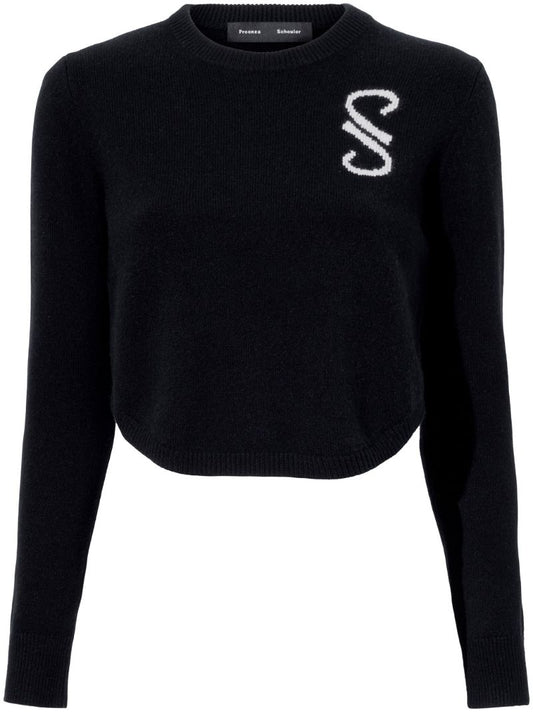 Black Stella Monogram Cashmere Sweater