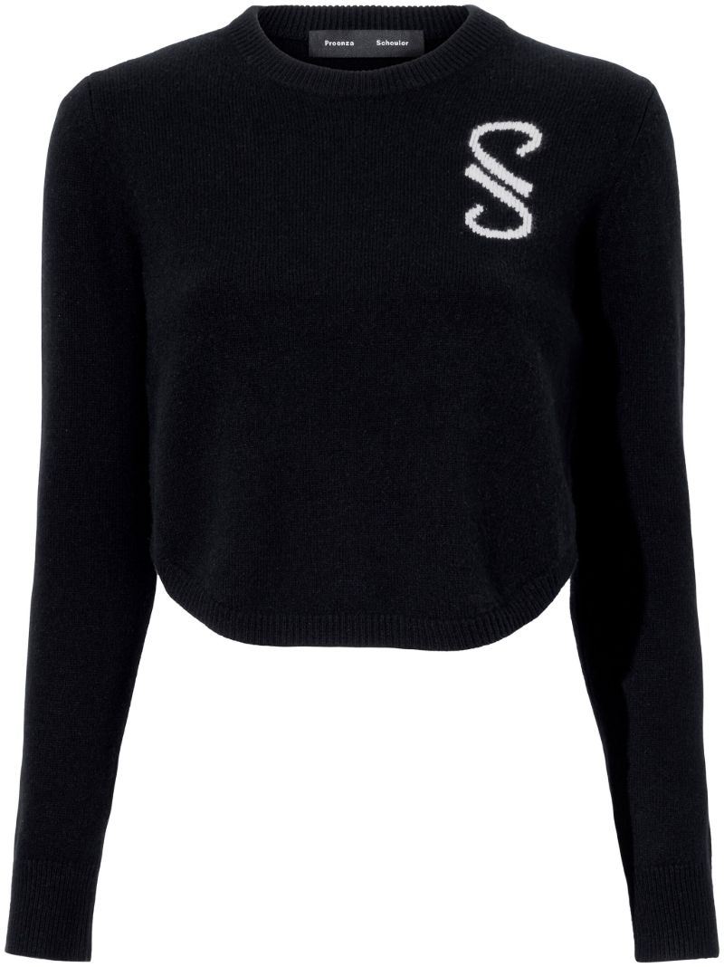 Black Stella Monogram Cashmere Sweater