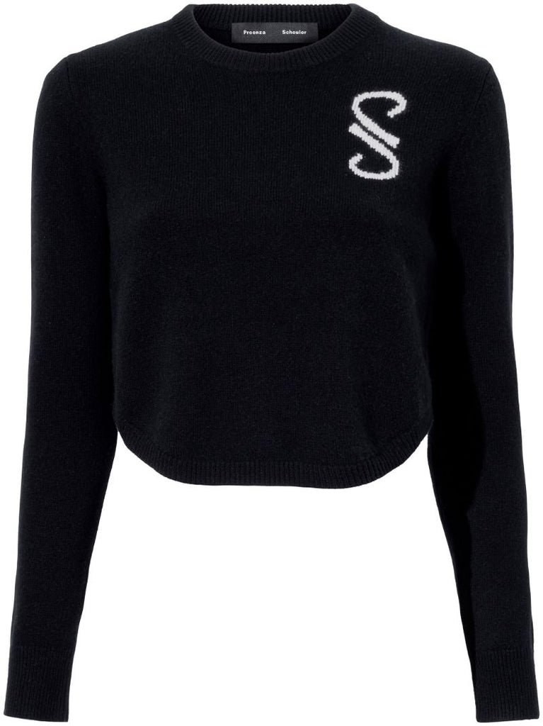 Black Stella Monogram Cashmere Sweater