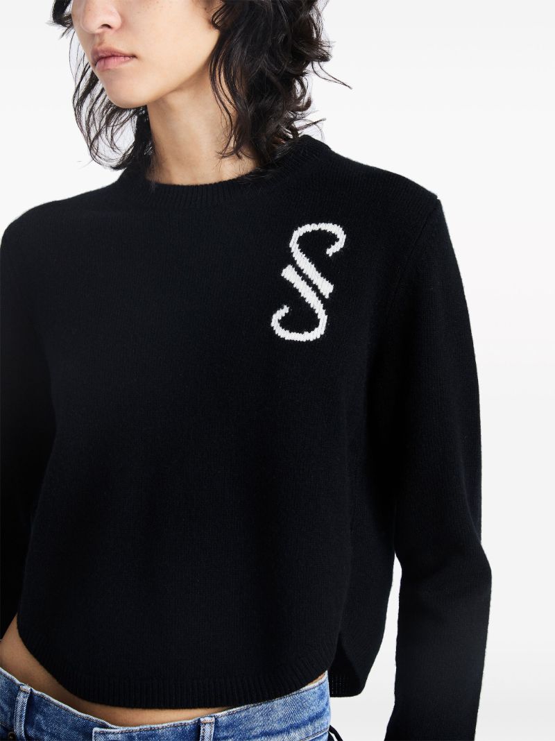 Black Stella Monogram Cashmere Sweater