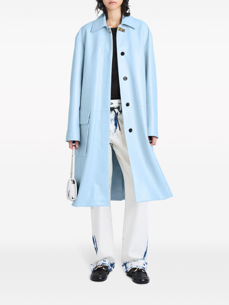 Blue Billie Lacquered Leather Coat