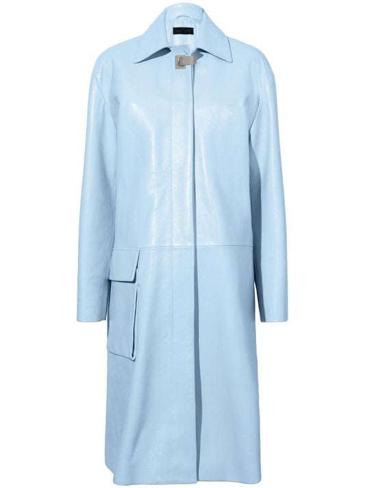 Blue Billie Lacquered Leather Coat