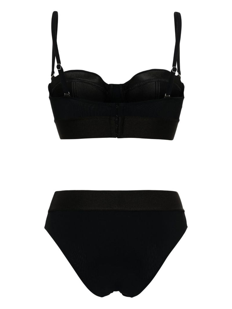 Black Logo-band Bikini