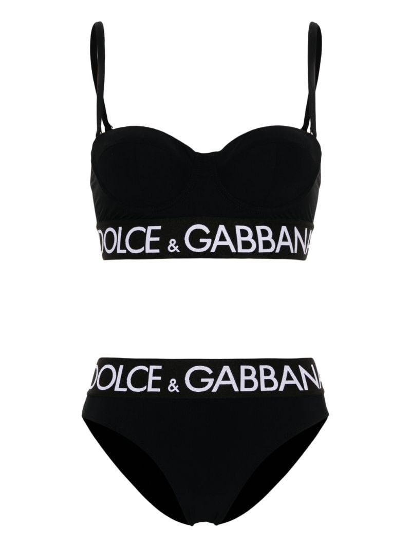 Black Logo-band Bikini