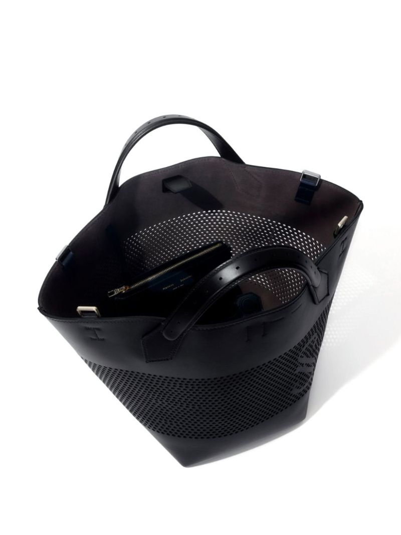 Black Ps1 Large Leather Tote Bag