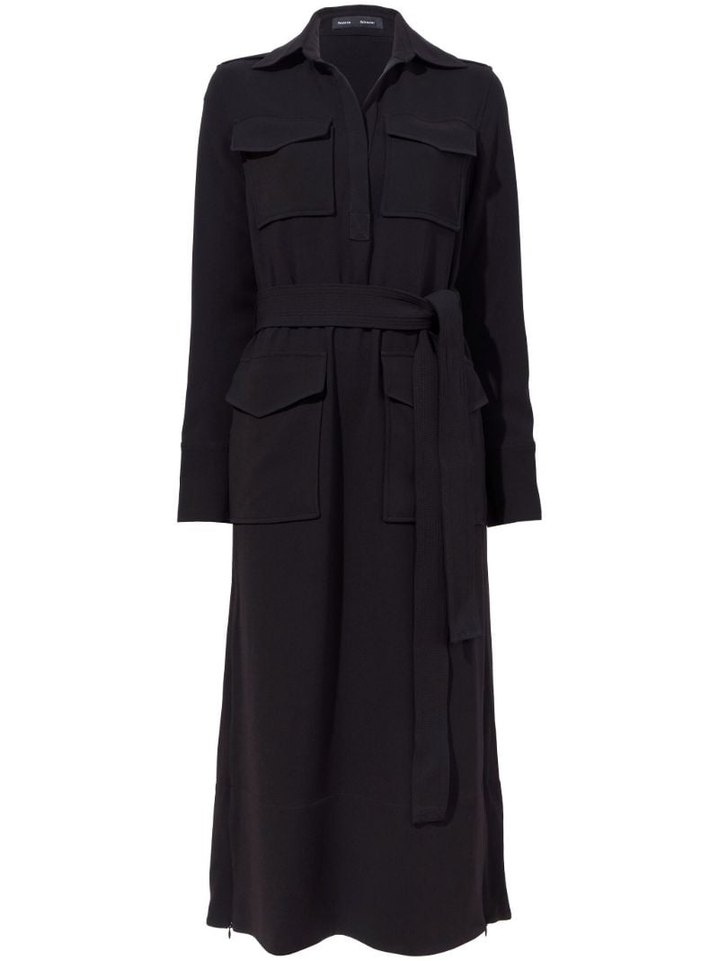 Black Vanessa Belted Shirt Dress