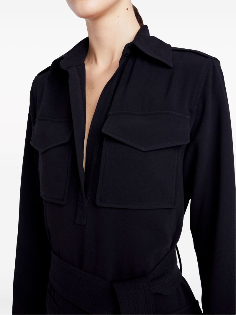 Black Vanessa Belted Shirt Dress