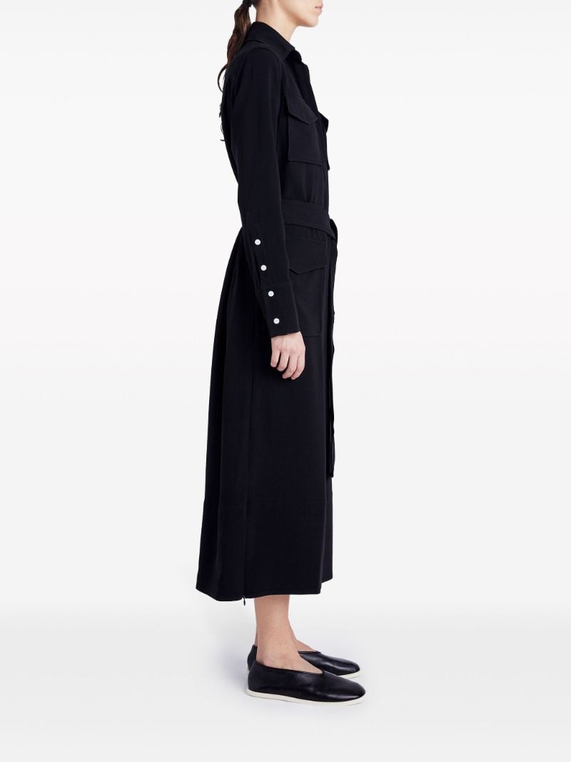 Black Vanessa Belted Shirt Dress
