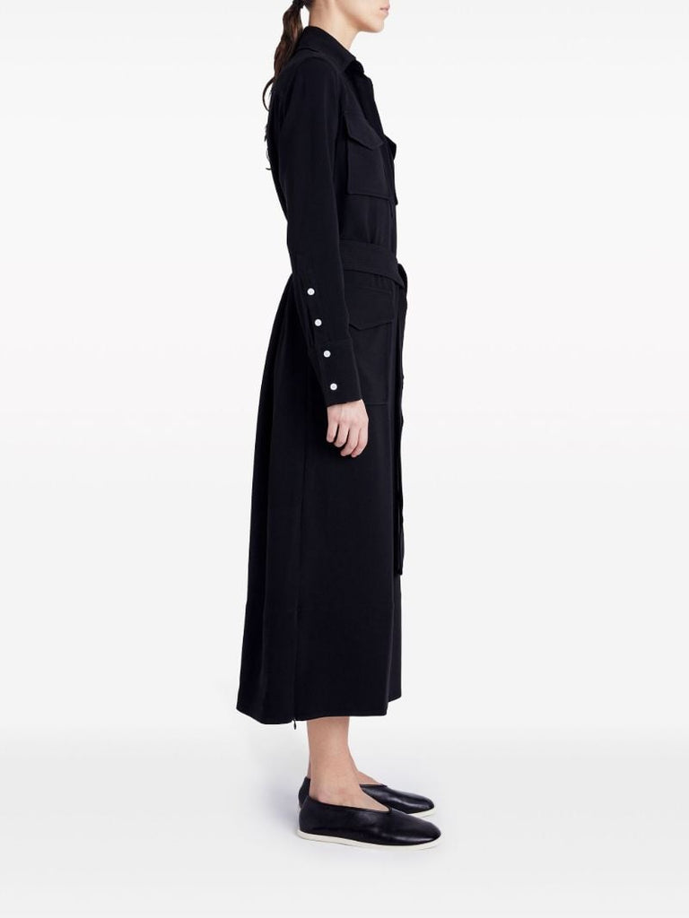 Black Vanessa Belted Shirt Dress