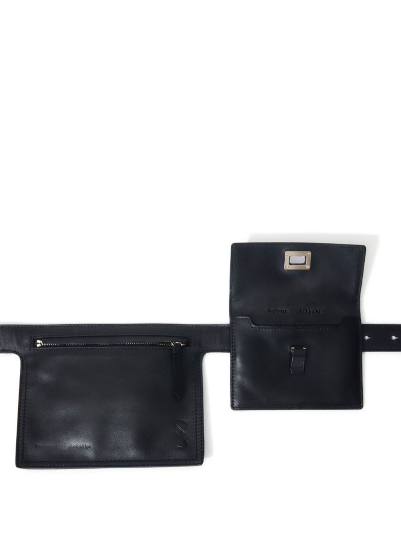 Black Removable-pouch Leather Belt Bag
