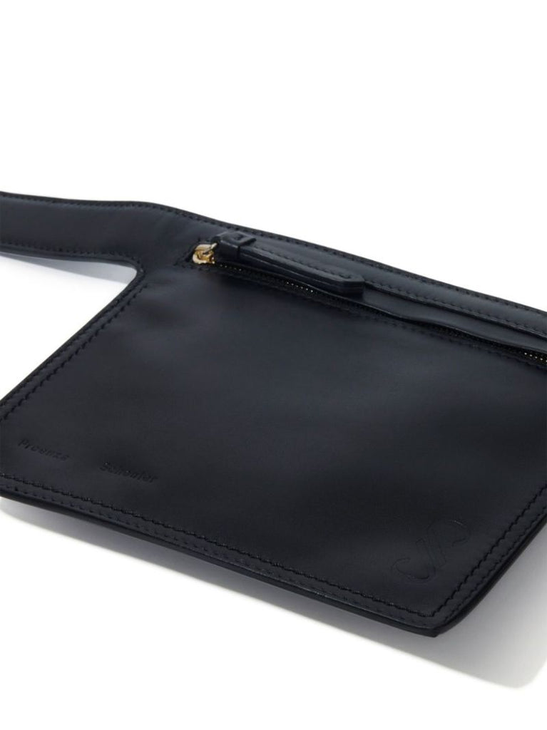 Black Removable-pouch Leather Belt Bag