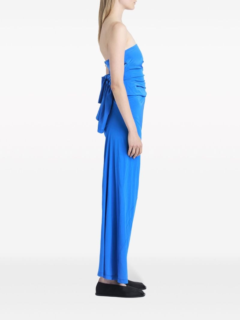 Blue Odette Draped Strapless Dress