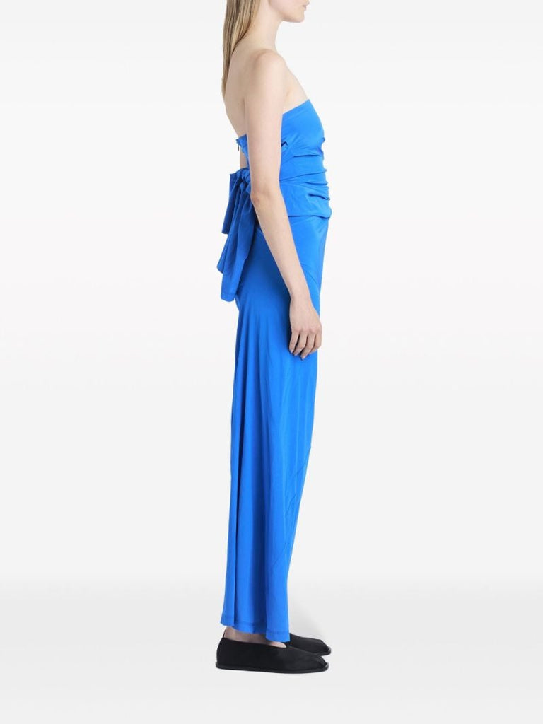 Blue Odette Draped Strapless Dress