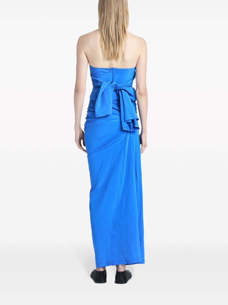Blue Odette Draped Strapless Dress