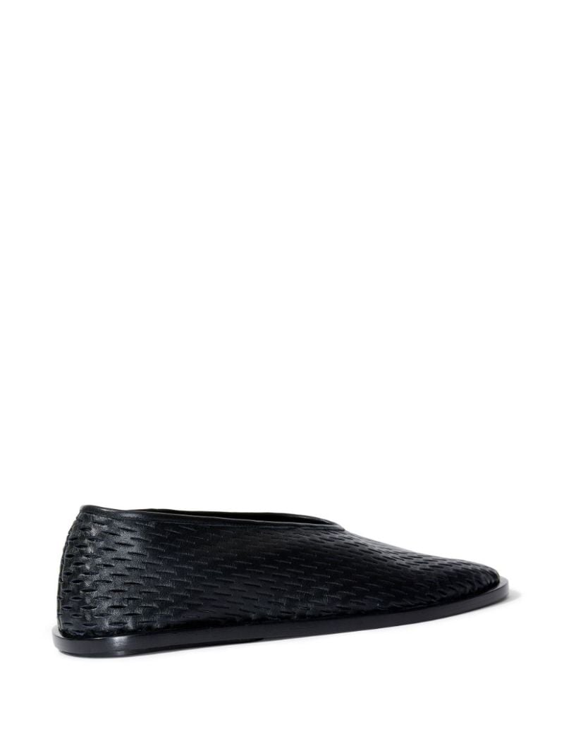 Black Perforated Leather Slippers