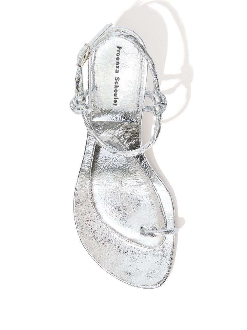 Silver-tone Tee Toe Ring 60 Sandals
