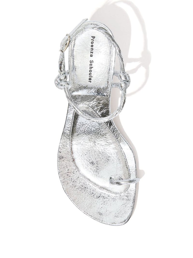 Silver-tone Tee Toe Ring 60 Sandals