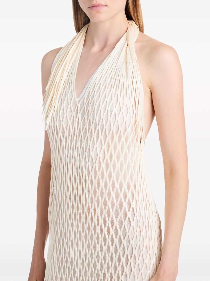 Neutral Zora Mesh Midi Dress