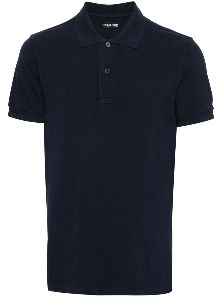 Blue Tennis Cotton Polo Shirt