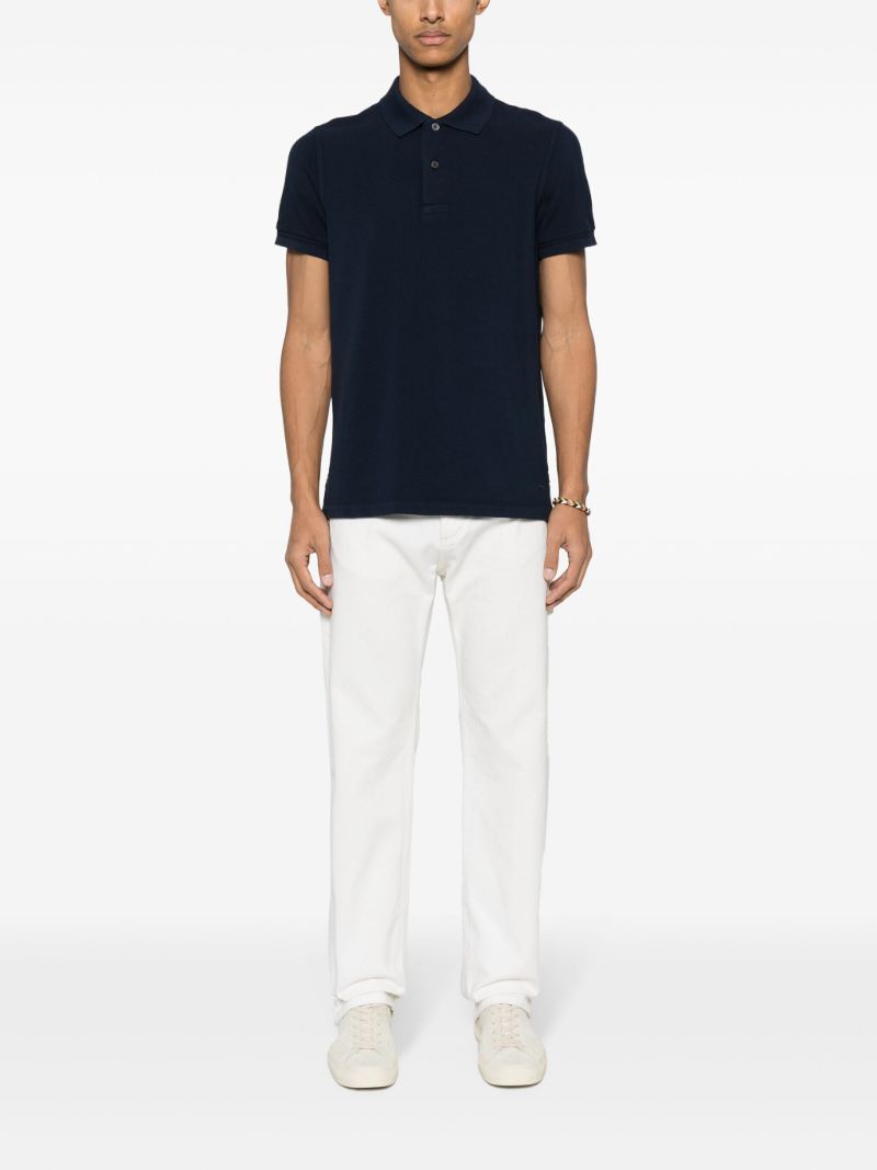 Blue Tennis Cotton Polo Shirt
