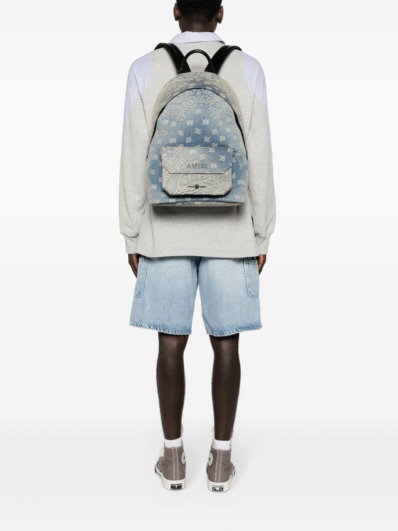 Blue Bandana-jacquard Denim Backpack