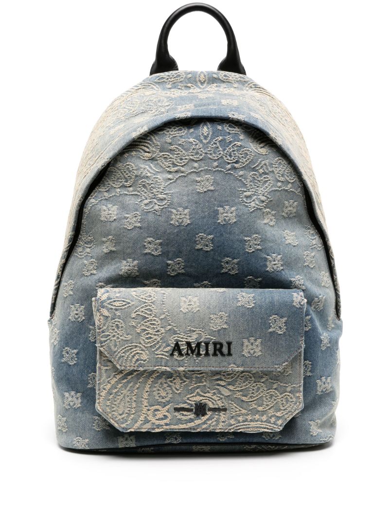 Blue Bandana-jacquard Denim Backpack